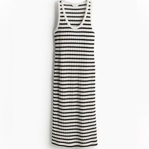 H&M striped rib knit maxi dress size large